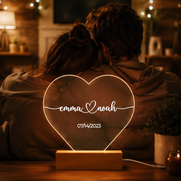 Personalized Heart Night Light