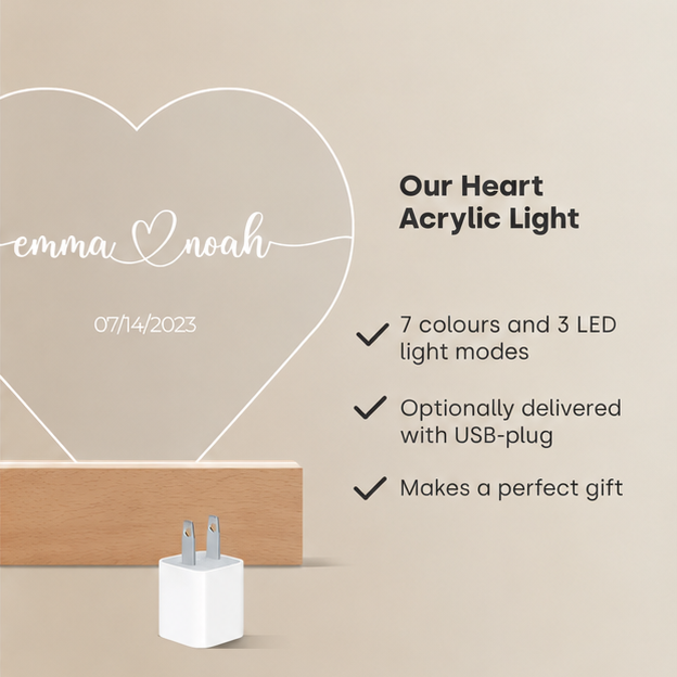 Personalized Heart Night Light