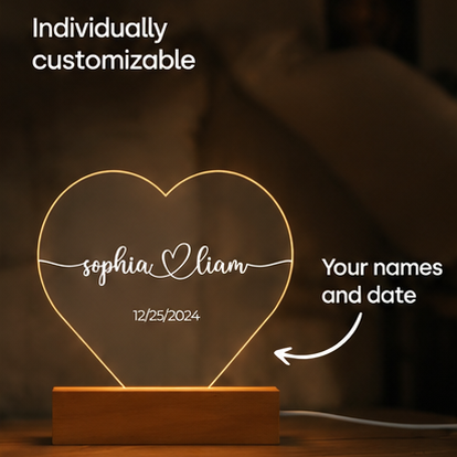 Personalized Heart Night Light