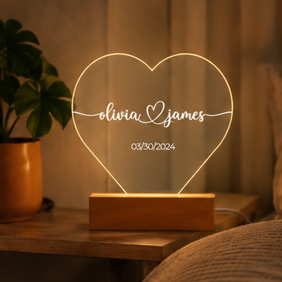 Personalized Heart Night Light